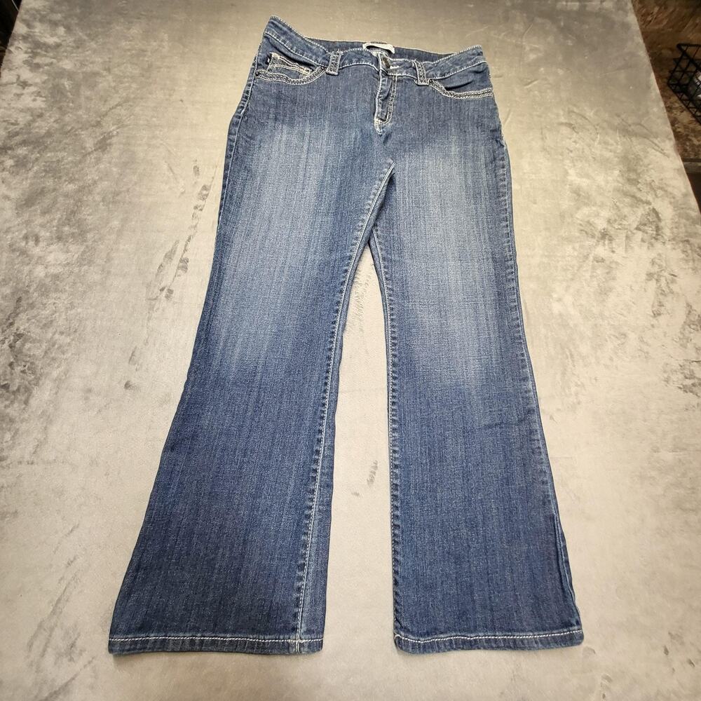 Lee Jeans Womens 14 Blue Bootcut Slim Stretch Low Rise Medium Wash